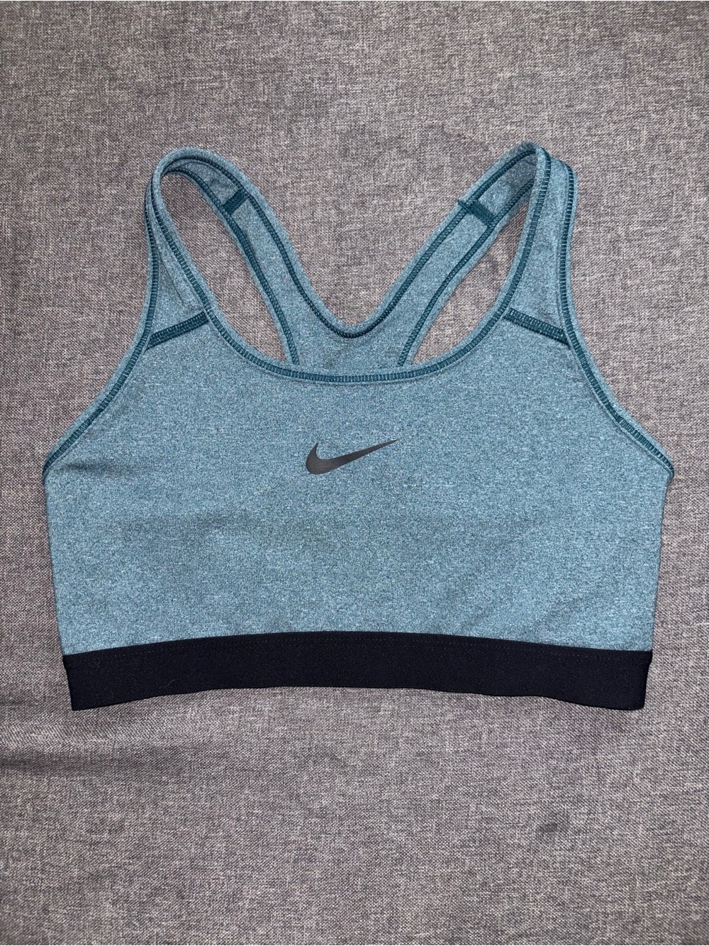 Nike Teal Blue Sports Bra with Black Band - Women's Athletic Bra